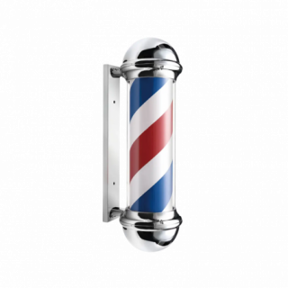 Enseigne pour salon barber pole - Silver 70cm - BARBURYS