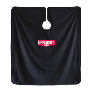 Cape de barbier noire Uppercut | Propreté & style – O’Barbershop