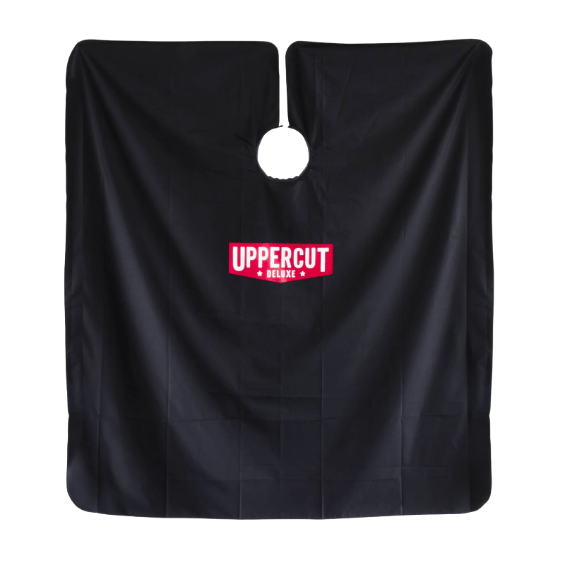 Cape de barbier noire Uppercut | Propreté & style – O’Barbershop