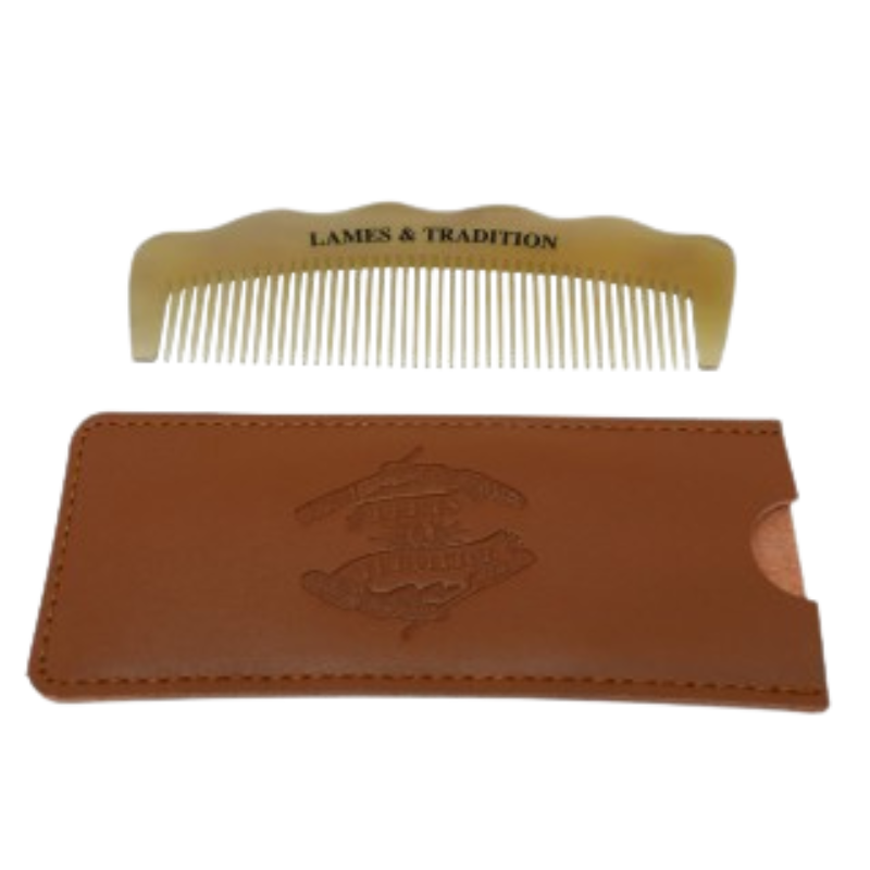 Peigne Barbe en Corne Gravé | Élégance & finition naturelle – O’Barbershop