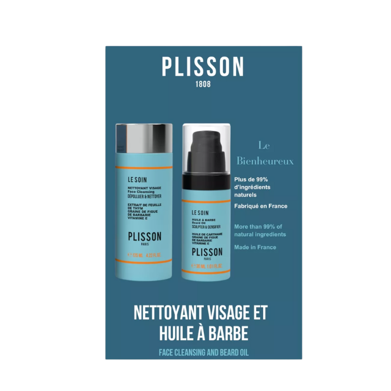 Duo Soin Le Bienheureux | Nettoyant & Huile à Barbe – O’Barbershop